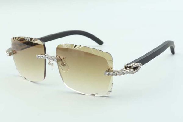 

2021 новый стиль прямых продаж резки линзы бесконечных алмазов солнцезащитные очки 3524020, черные деревянные храмы очки, размер: 58-18-135, White;black