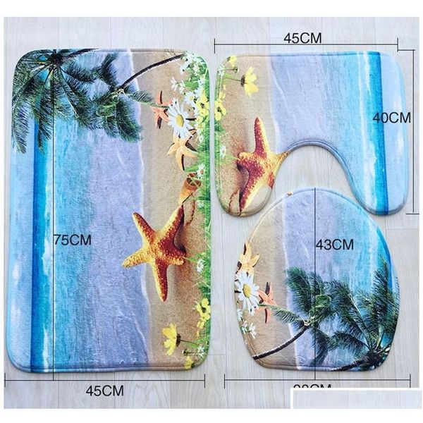 

colorful bathroom rugs 3 pcs/set closestool seat mat toilet seat mat anti slip wc mat 3d effect floor mats qylihn lipper