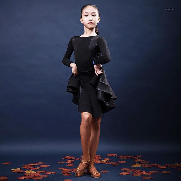 

girls latin dresses dancing ballroom dance dress rumba samba children samba cha cha tango standard salsa dresses1, Black;red