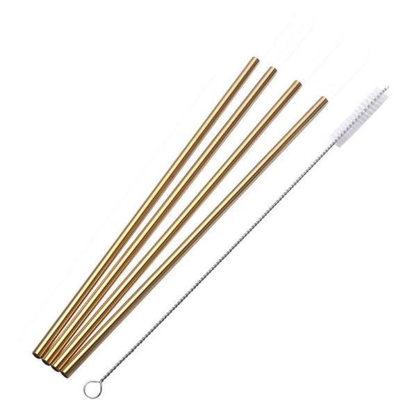 

drinking straws reusable straight curved bent with cleaning brush set party home