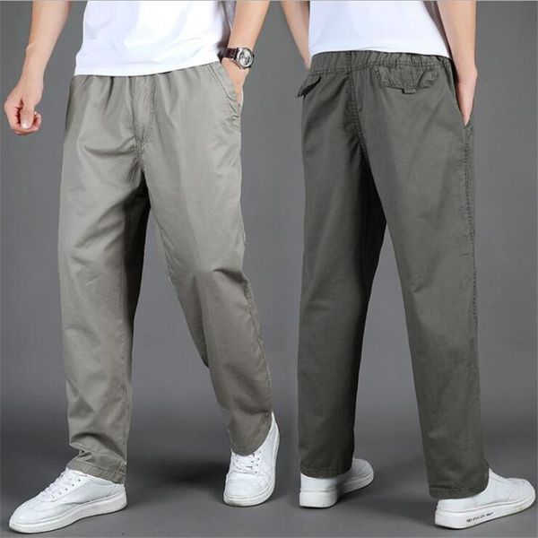 

men's pants men large cloth casual trousers size loose elastic waist oversize 6xl summer spring cotton, Black
