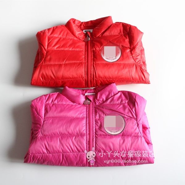 

girl's autumn 90 white duck not drilling good quality light stand collar coat middle and small children's short down, Blue;gray