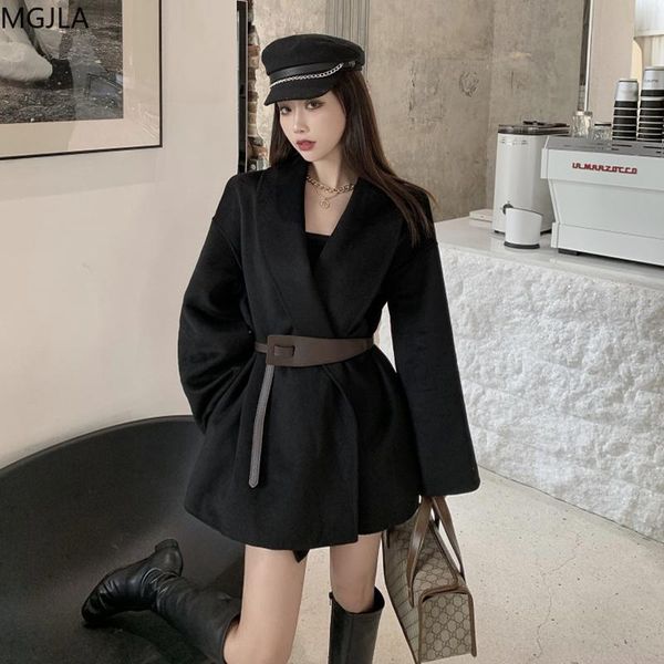 

woolen jacket women's fall/winter all-match explosive suit 2021 new black mid-length small woolen coat coats and jackets women