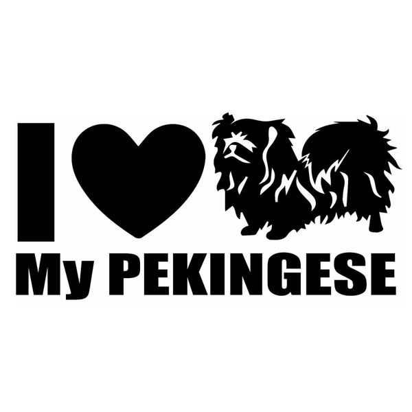 

14.5cm*7cm i love my pekingese fashion car sticker vinyl decal s4-0630