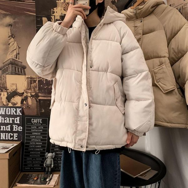 

мужская сплошной цвет parka 2020 winter new men теплое пальто зимы мужчины сгущает zipper японский стиль классический ветровки, Black