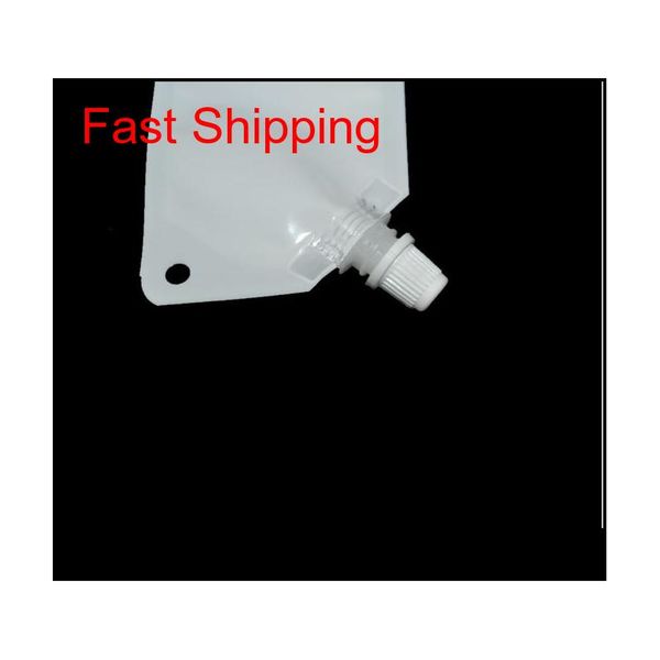 

50ml white plastic doypack liquid stand up storage pouch packing bag with side spou qylgia wphome