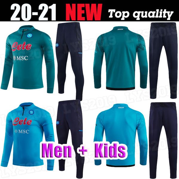 

2020 2021 naples napoli soccer training suits men kids tracksuit sets camisa 20 21 lozano hamsik l.insigne jogging survetement jacket, Black