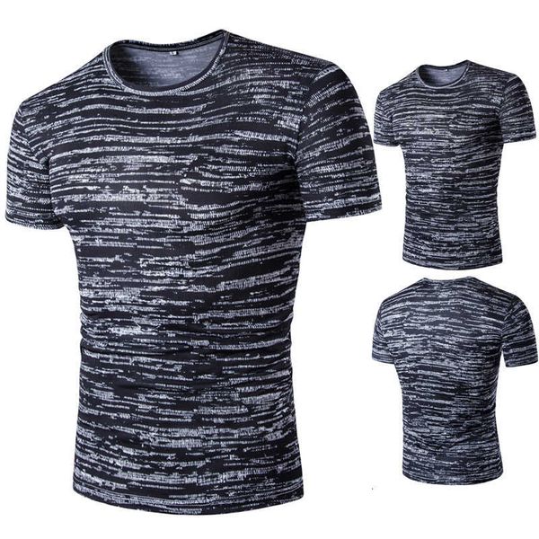 

2019 new style men's fashion horizontal stripe large size 5xl t-shirt trend short sleeve, White;black
