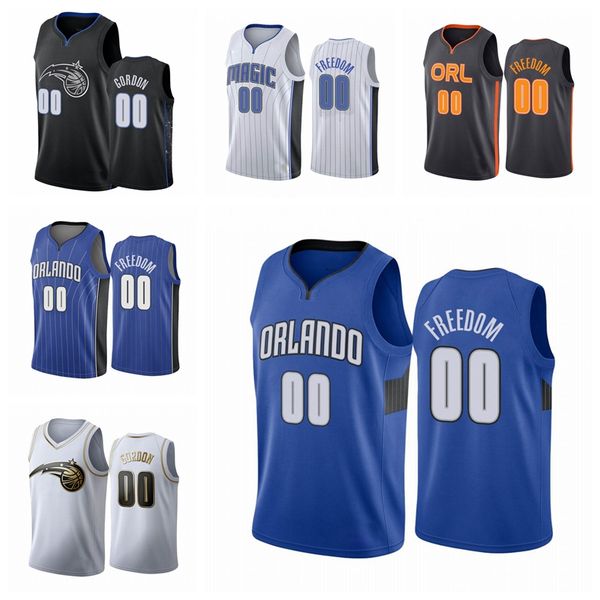 

орландо магия мужчины аарон гордон значок свобода город нба баскетбол джерси, Black