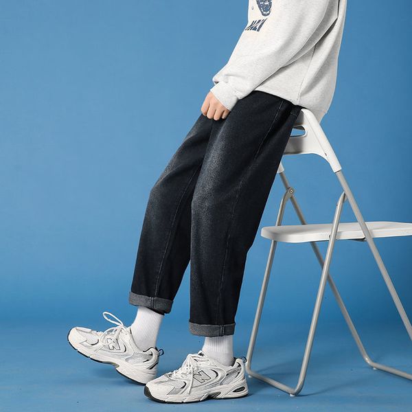 

2021 men's spring and winter new straight old -3xl brem pants fashion young clothes zkb0, Blue