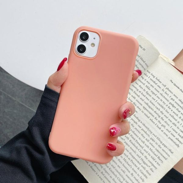 

sile solid color phone case for iphone 12 12 pro soft cover candy color iphone 12 mini pro max q bbytco