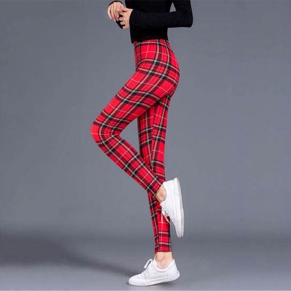 

women leggings grid print exercise fitness leggins elasticity plaid push up legging female trousers plus size pants, Black