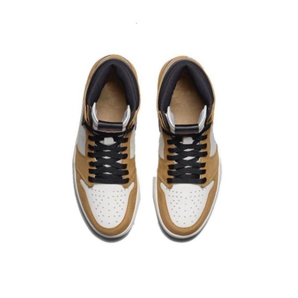 

rookie of the year factory version 1 wheat white basketball shoes mens trainers new genuine leather sneakers with box