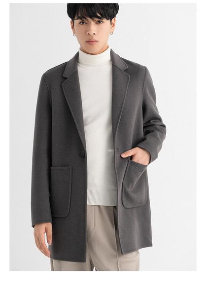 

jk11149 fashionable men's coat 2020 autumn and winter fashion casual windbreaker coat1, Tan;black