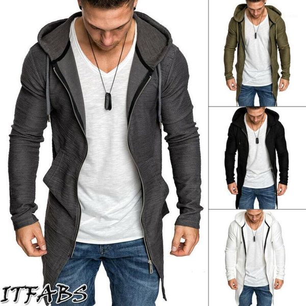 

men's jackets men autumn slim fit hooded devotail coat jacket loose casual solid zipper outwear sweater warm outfits1, Black;brown