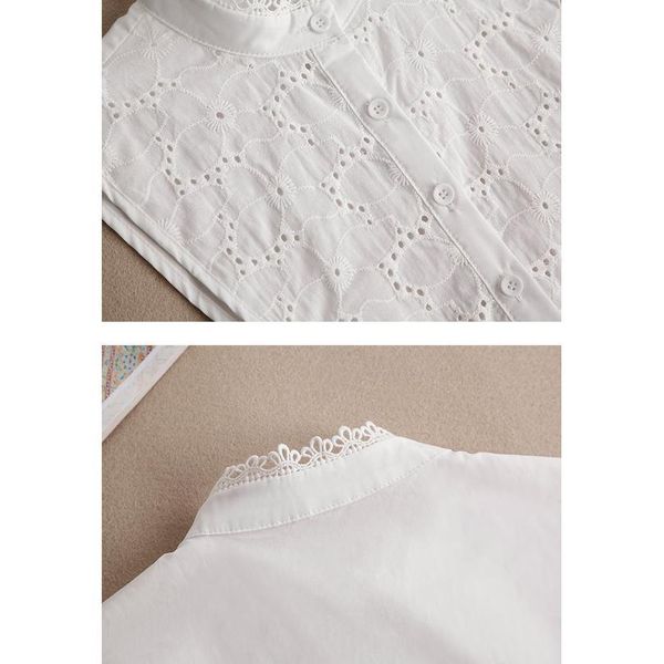 

stand fake collared shirt lace false collar woman vintage detachable white collar for sweater blouse half shirt acc qylipt, Blue;red