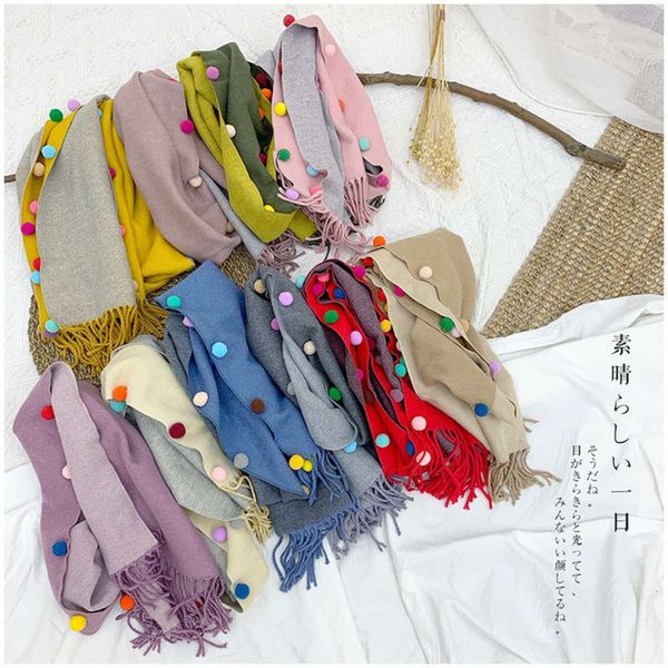 

warm scarf autumn princs boy imitation children's cashmere lovely girl baby neck children winter korean lix6, Red;brown