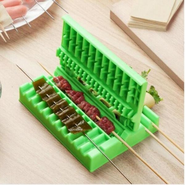 

3-in-1 barbecue meat skewer machine bbq meat string quick meat skewer box easy skewer tool