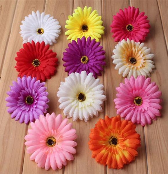 

50 шт. лот искусственная гербера хризантема цветочная головка шелковые лепестки для свадебные украшения пляж веселья diy венок шелковые цвет