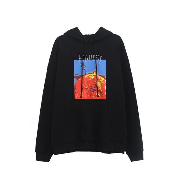 

дреппер хип-хоп толстовки, пока они не могут слышать капюшон мужчин женщин пламя солнцем палкимана хлопок капюшон вскользь с капюшоном, Black