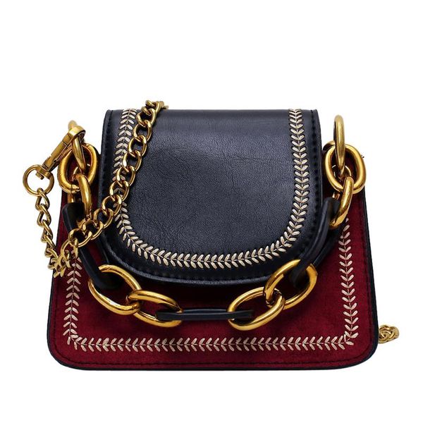 

vintage fashion contrast color mini tote bag 2020 new quality pu leather women's designer handbag chain shoulder messenger bag
