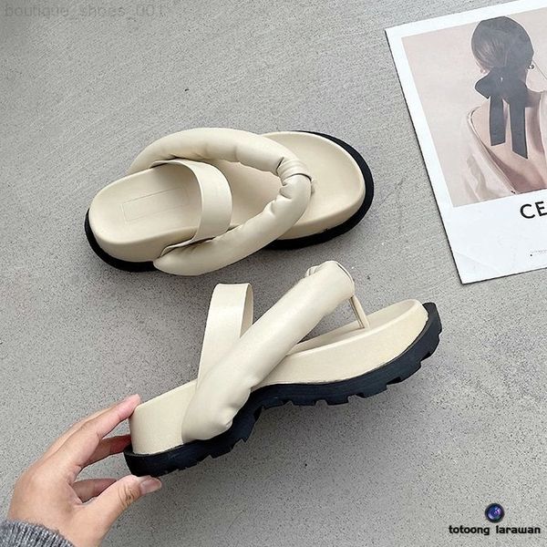 

korean non-slip sponge cake platform women's sandals 05, Black