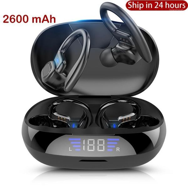 

wireless earphones bluetooth 5.0 tws wireless bluetooth headphones led display with 2600mah power bank headsets with microphone1
