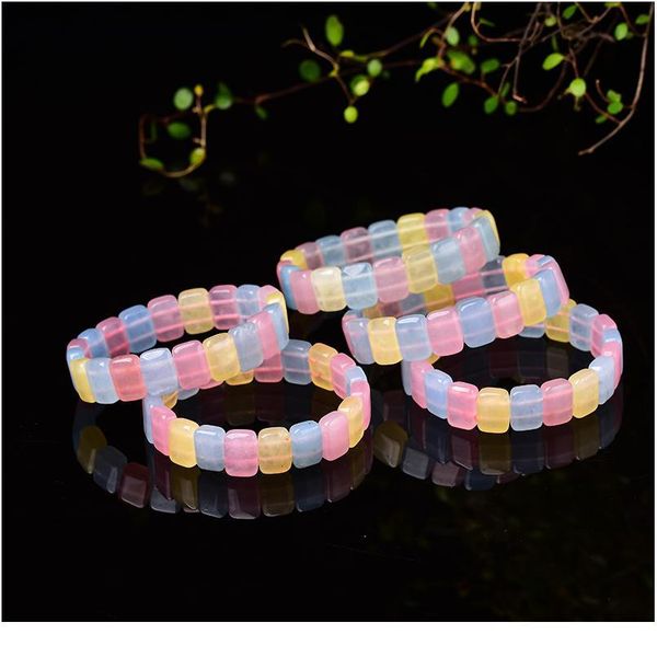 

1pc natural stones bracelet crystal healing quartz stretch bracelets bangles for women girls 14mm morganite yoga jewe qylzwt, Black