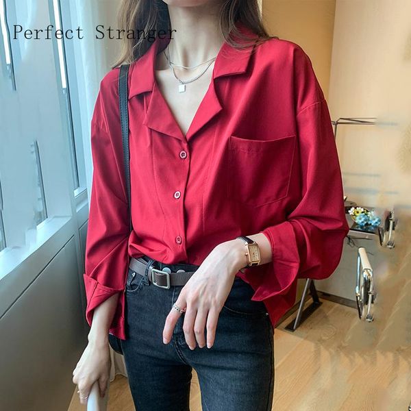 

2021 autumnnew arrival v collar long sleeve women chiffon blouse high quality, White