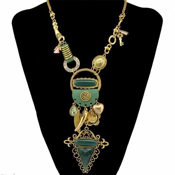 

pendant necklaces india style gypsy statement vintage long resin beads necklace ethnic jewelry boho tribal collar tibet jewelry1, Silver
