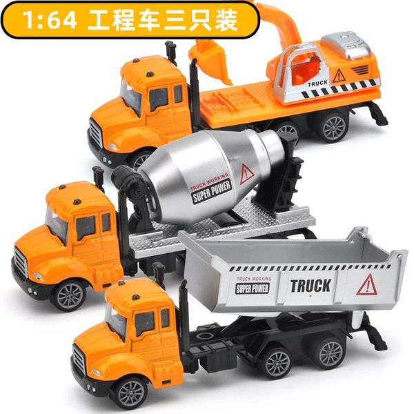 

3pcs lot mini alloy abs diecast car model 164 scale toys vehicles carrier truck engineering military car toys for kids boys yjn bbyreg