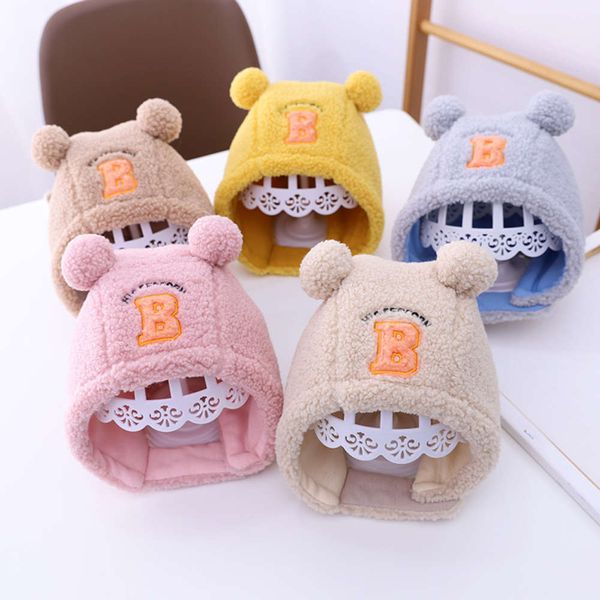 

small ball plush set warm children's scarf winter cute boys and girls lei feng baby hat bpyo, Red;brown