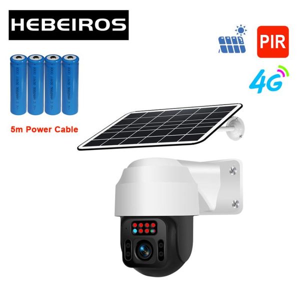 

cameras hebeiros 360 outdoor gsm 4g sim card ptz camera 1080p solar power battery ip pir audio wireless surveillance cctv