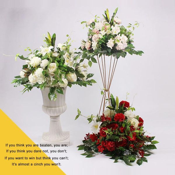 

decorative flowers & wreaths artificial rose hydrangea flower row corner simulation silk fake wedding diy decor home garland t station flore