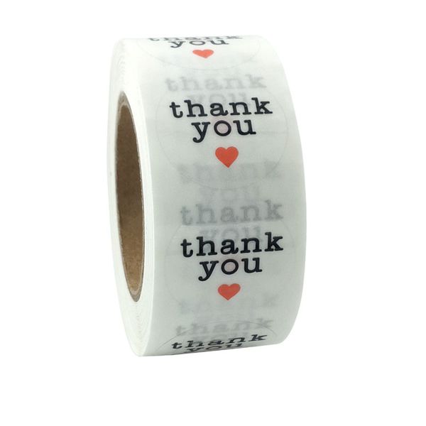 

500pcs 2.5cm thank you clear lable seal stickers for party wedding favor package gift bag decorations