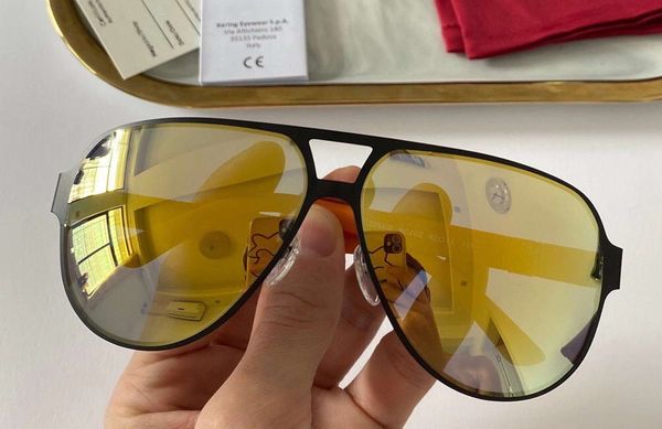 

matte black orange/multi-colored mirror pilot sunglasses 2252 men sun glasses shades uv protection eyewear with box, White;black