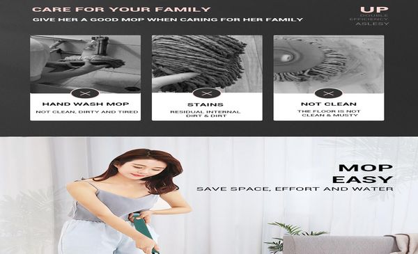 

drop shipping magic microfiber cleaning mops flat squeeze magic matic home kitchen floor cleaner hand mop with bucket wmtczy bdesybag