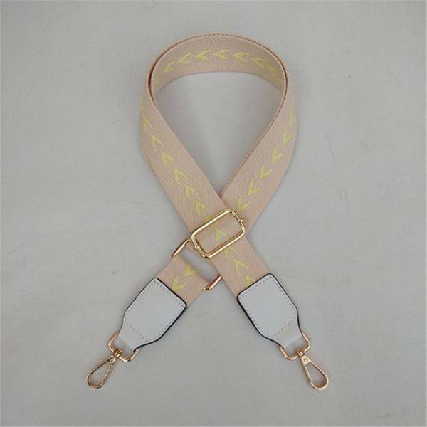 

colored striped bag straps accessories parts replacement shoulder belts handbag strap long handle gold buckle, Black