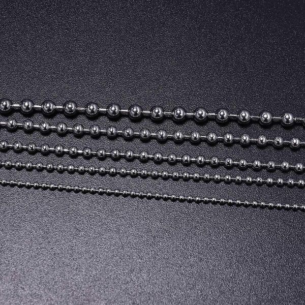 

5m/lot 1.2/1.5/2.0/2.5/3.0/3.2mm beaded ball stainless steel bulk ball bead chains for diy necklaces jewelry making accessories wmthmn
