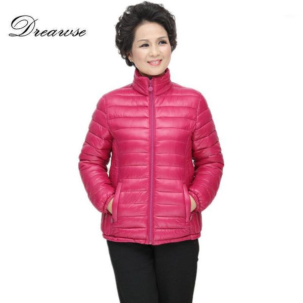 

dreawse winter new women's cotton coat light down cotton pad short middle-aged coat solid color warm mujer jacket mz32331, Black