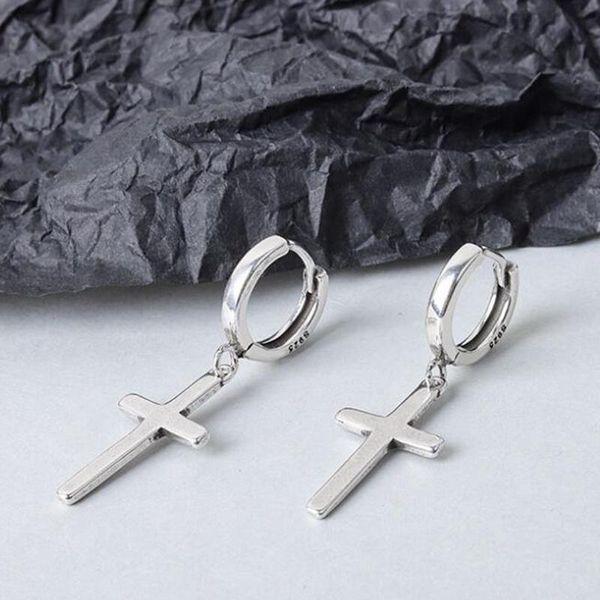 

stud gold petite cross earrings ladies trendy fashion jewelry cool safety pin unusual mujer moda 2021, Golden;silver