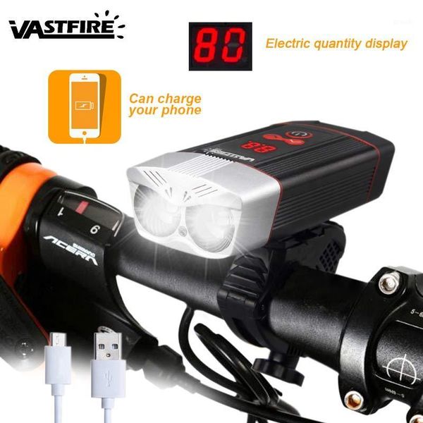 

waterproof intelligent led display front bike headlight usb rechargeable bicycle light mtb cycling lamp with power bank function1