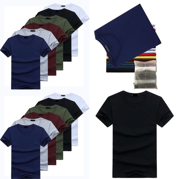 

2020 6pcs/lot fashion men's t-shirts short sleeve t-shirt mens solid casual cotton tee shirt summer clothing q1219, White;black