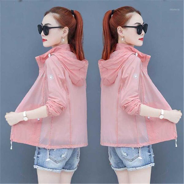 

summer 2020 new sun protection clothing women uv protection breathable long sleeve hooded sun clothing jacket tide1, Black;brown
