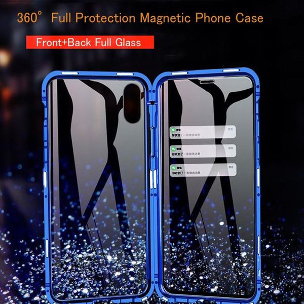 

360 full protection magnetic case for oneplus 8 t pro nord case for oneplus 7 7t pro metal frame double-sided gla wmtonf