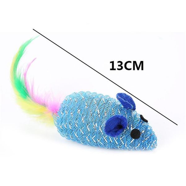 

1pc mouse shape toy creative plastic faux feather decor pet interactive toy cat bite toys pet supplies rand jllyut