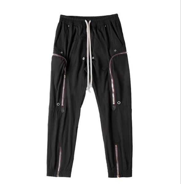 

men's pants 2021 clothing hair stylist fashion personalized multi zipper motorcycle plus size singer costumes, Black