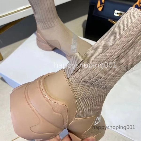 

мода женские сапоги высокие каблуки упругие модные лодыжки сапоги дышащие упругие зимние сапоги, логотип вспышка розовый черный размер 35-41, Black