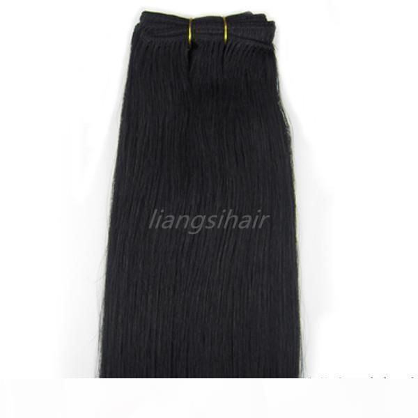 

100% human hair extensions straight hair wholesale grade 7a 100g 1pcs 18" 1# jet black color brazilian virgin remy human hair weave