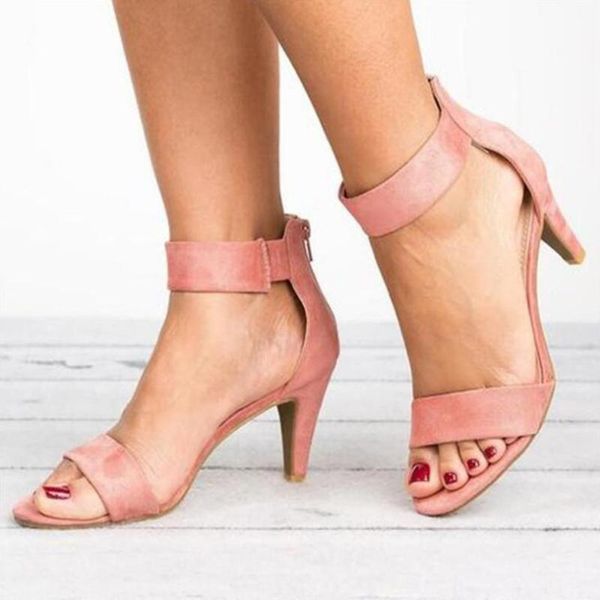 

ankle strap heels sandals 2021 women summer shoes open toe chunky high heels party dress sandals women pumps, Black